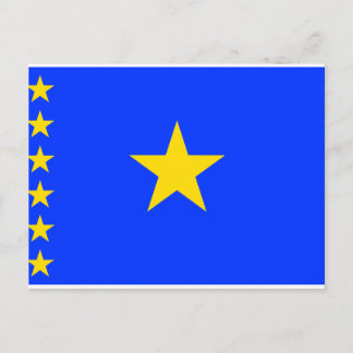 Kongo Kinshasa Flagga Vykort