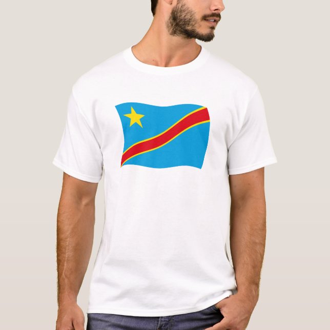 Kongo-Kinshasas flagga T-shirt (Framsida)