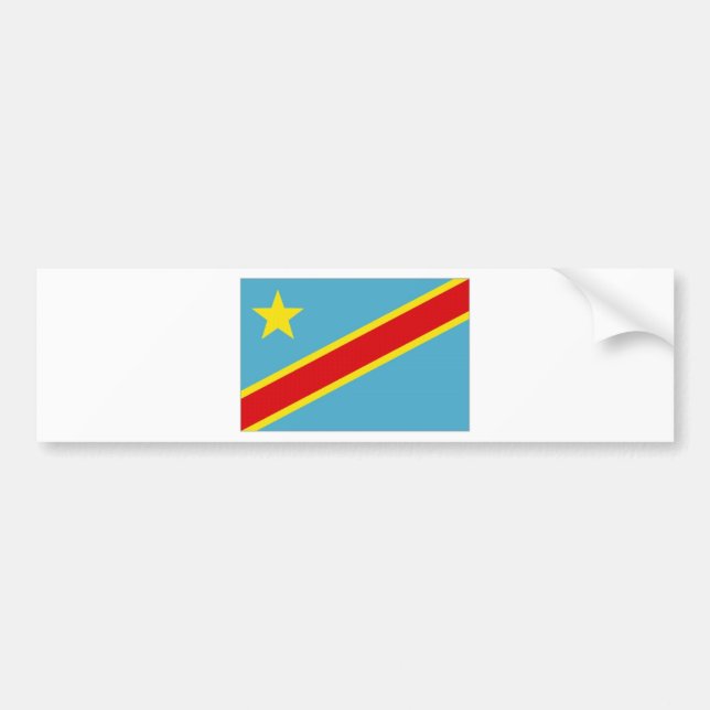 Kongo Kinshasas nationalflagga Bildekal (Framsidan)