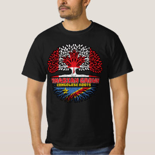 Kongo Kongolese Canadian Canada Träd Roots Flagga T Shirt