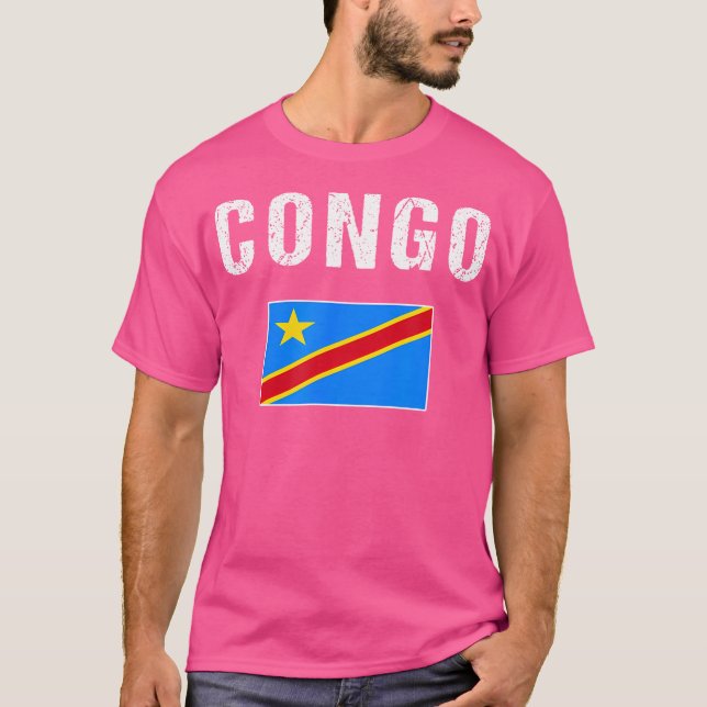 Kongo Tshirt Gift Democratic Republic of Congo Fla T Shirt (Framsida)