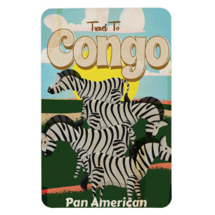 Kongo Vintage resor Poster. Magnet
