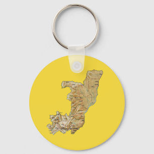 Kongofloden-Brazzaville karta Keychain Nyckelring