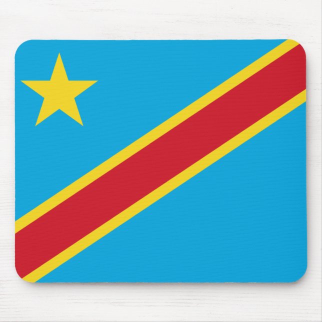 Kongofloden-Kinshasa flagga Mousepad Musmatta (Framsidan)