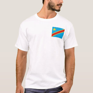 Kongofloden-Kinshasa flagga och kartaT-tröja T-shirt