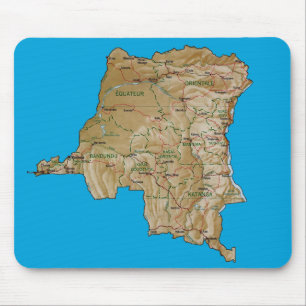 Kongofloden-Kinshasa karta Mousepad Musmatta