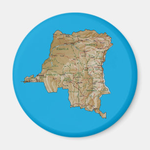 Kongofloden-Kinshasa kartamagnet Magnet