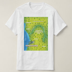 Kongofloden Vacker vintagekarta T Shirt
