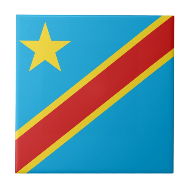 KongoKinshasa Flagga Ceramic Tile Kakelplatta (Framsidan)