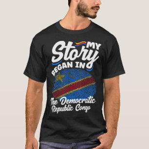 Kongolesiska DR Kongo Flagga Min berättelse börjad T Shirt