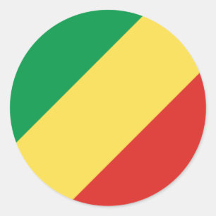 Kongolesiska Flagga, Flagga Kongo Runt Klistermärke