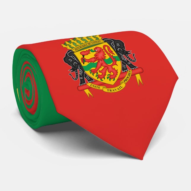 Kongolesiska Flagga och Jacka av Arm, Demokratiska Slips (Rullad)