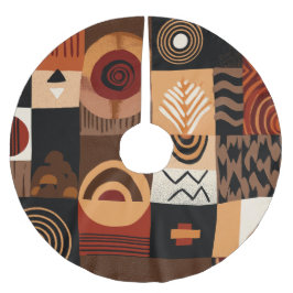 Kongolesiska motiv bakgrunds rutnät julgransmatta borstad polyester