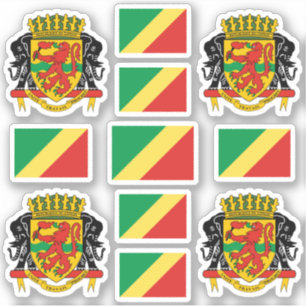 Kongolesiska nationalsymboler / statsvapen och fla klistermärken