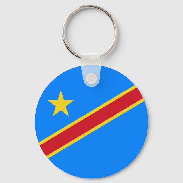 Kongos flagga Kinshasa Nyckelring (Framsida)