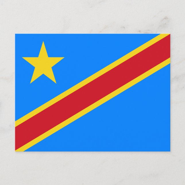 Kongos flagga Kinshasa Vykort (Framsida)