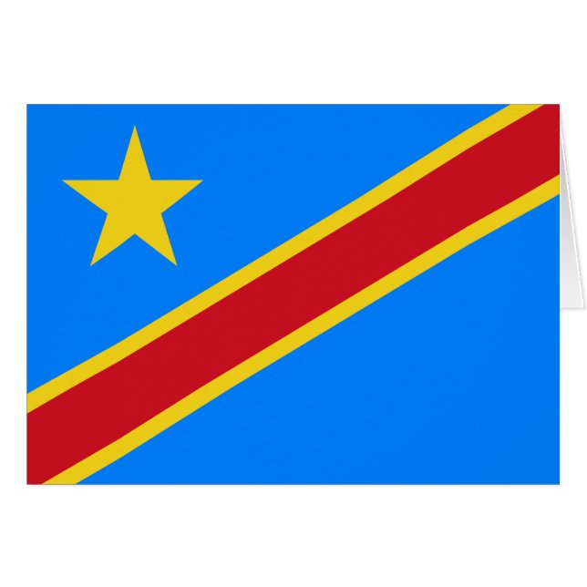 Kongos Kinshasa-flagga Hälsningskort (Framsidan Horizontal)