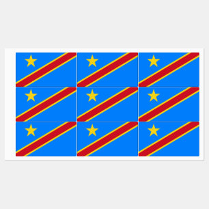 Kongos Kinshasa-flagga Klistermärke