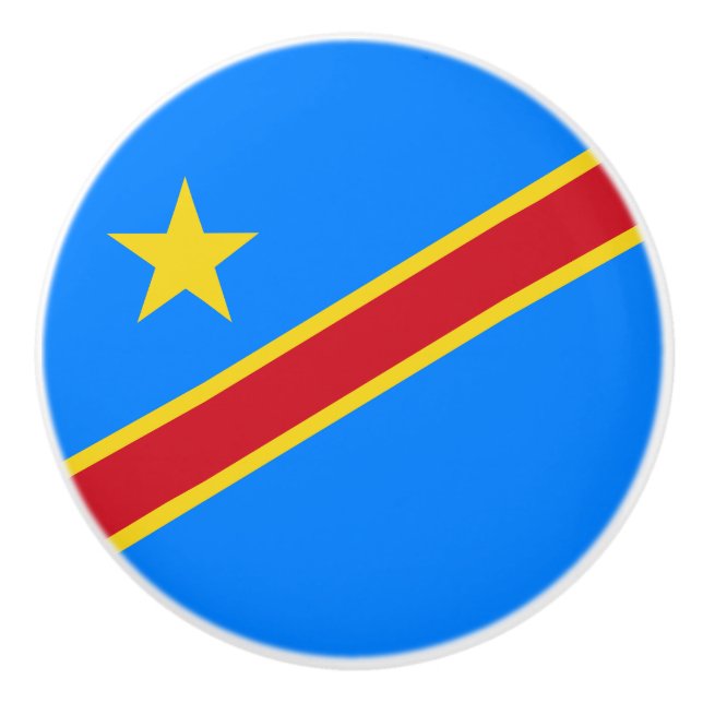 Kongos Kinshasa-flagga Knopp (Framsidan)