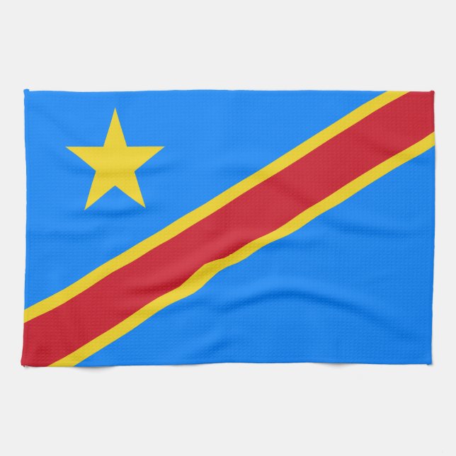 Kongos Kinshasa-flagga Kökshandduk (Horisontell)