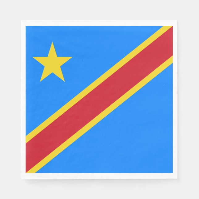 Kongos Kinshasa-flagga Pappersservett (Framsidan)