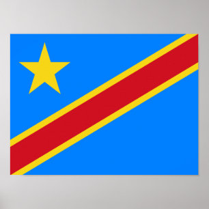 Kongos Kinshasa-flagga Poster