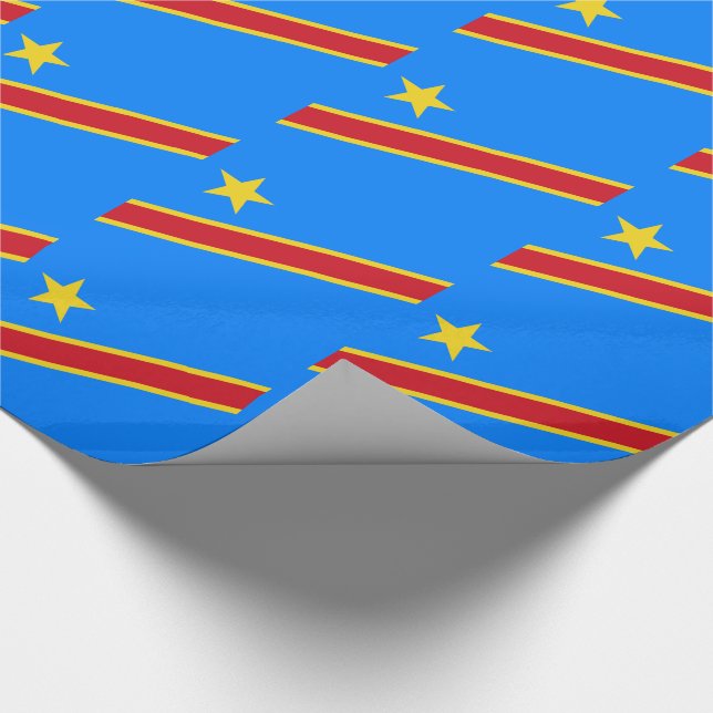Kongos Kinshasa-flagga Presentpapper (Hörn)