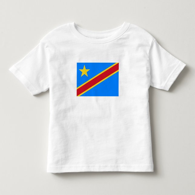 Kongos Kinshasa-flagga T Shirt (Framsida)