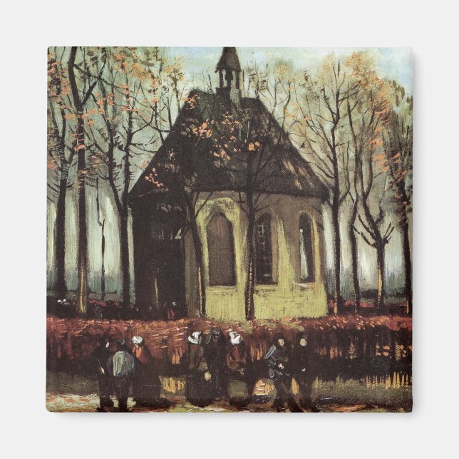 Kongregation i kyrkan, Nuenen, av Vincent van Gogh Magnet (Framsidan)