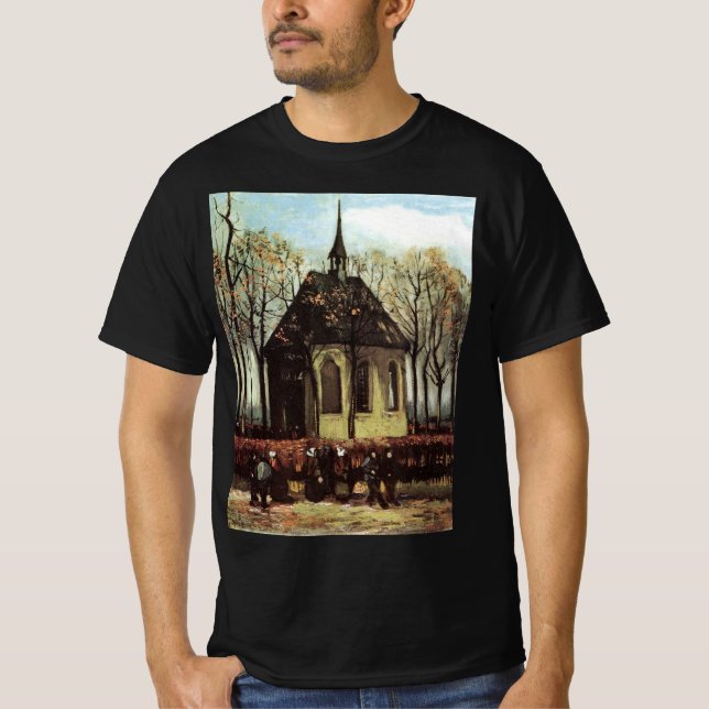 Kongregation i kyrkan, Nuenen, av Vincent van Gogh T Shirt (Framsida)