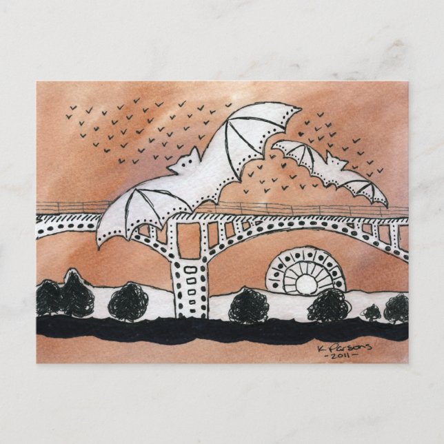 Kongressavenyfladdermöss Vykort (Framsida)