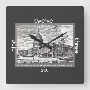 Kongressen är knäpp mekanisk kanin fyrkantig klocka