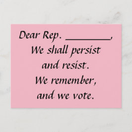 Kongressen fortsätter att motstå Kom ihåg omröstni Vykort