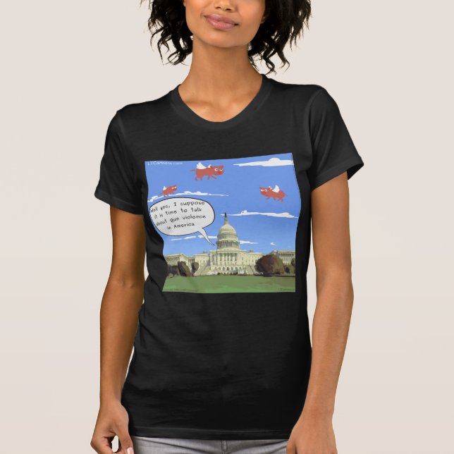 Kongressen & samtal om skjutvapenvåld när grisar f tee shirt (Framsida)