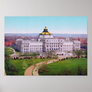 Kongressens Bibliotek - Circa 1902 Photochrom Poster
