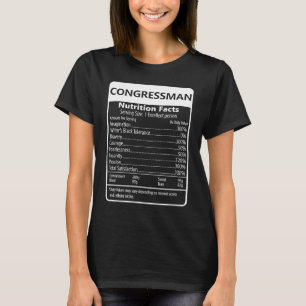Kongressman Nutrition Facts Sarkastic Graphic T Shirt