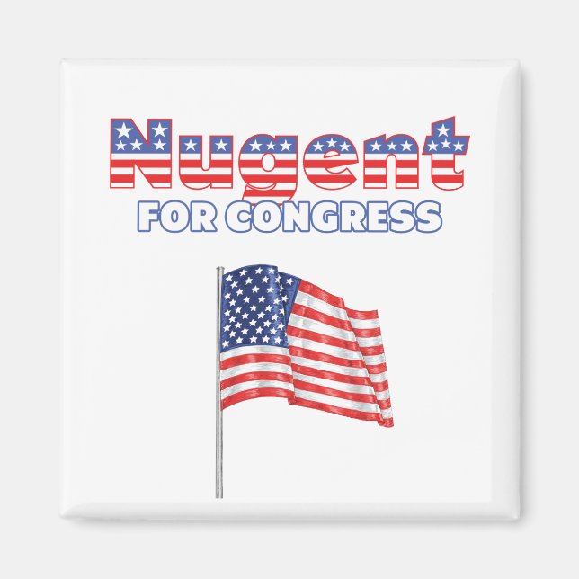 Kongresspartiet Patriotic American Flagga Design Magnet (Framsidan)