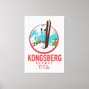 Kongsberg Norge Ski logotyp Canvastryck