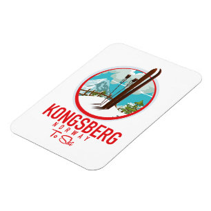 Kongsberg Norge Ski logotyp Magnet