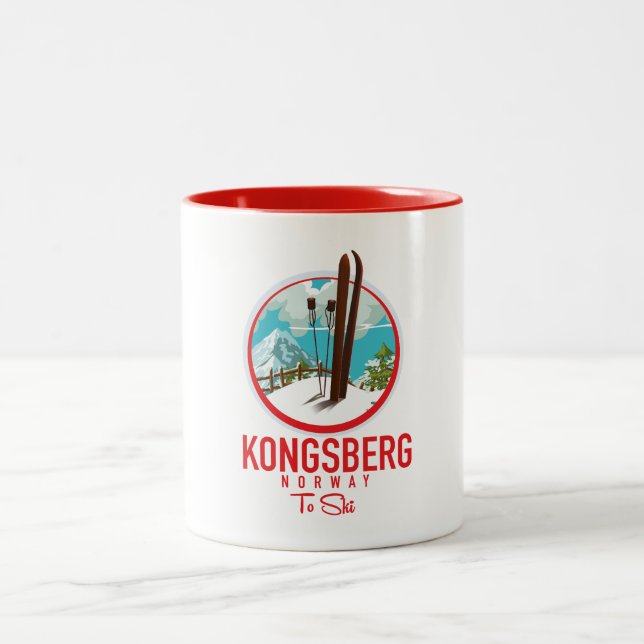 Kongsberg Norge Ski logotyp Två-Tonad Mugg (Center)