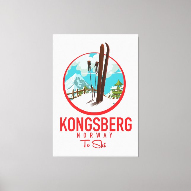 Kongsberg Norge skidlogo Canvastryck (Framsida)