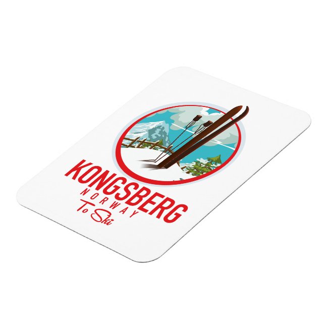 Kongsberg Norge Skidlogo Magnet (Vänstra Sidan)