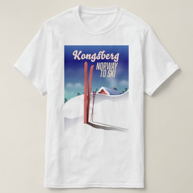 Kongsberg Norge skidresor affisch. T Shirt (Design framsida)