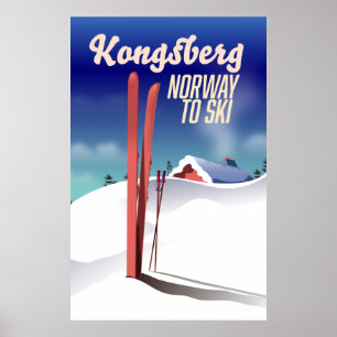 Kongsbergs skidreseaffisch för norge. poster