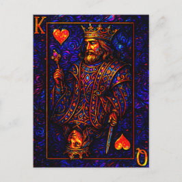 König und Königin der Herzen - Spielkarten Illustr Vykort