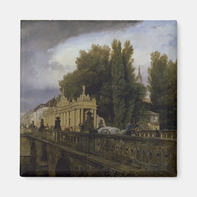 Konigsbrucke om Konigsstrasse, Berlin, 1835 Magnet (Framsidan)