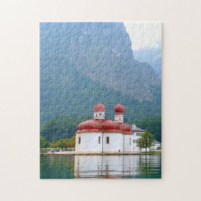 Königsee St Bartholomä Tyskland. Pussel (Vertikal)