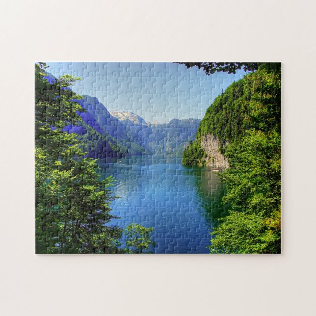 Königssee Bavaria Tyskland. Jigszle Puzzle Pussel (Horisontell)