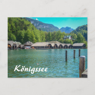 Königssee i Bayern på Tysklanda Boathouses Vykort