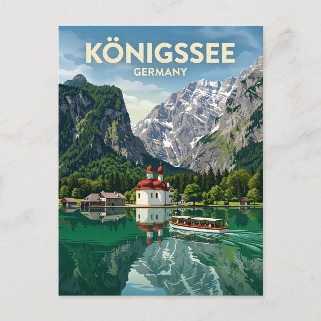 Königssee Tyskland Vykort (Framsida)
